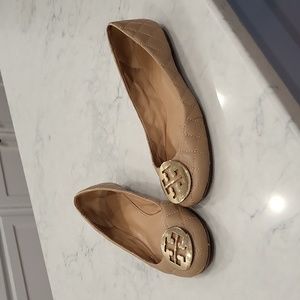 Tory Burch Quilted Tan Flats